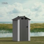 KingSuper series metal garden shed with Gable roof 4x3ft（5）