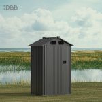 KingSuper series metal garden shed with Gable roof 4x3ft（9）