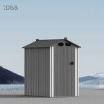 KingSuper series metal garden shed with Gable roof 4x6ft（4）