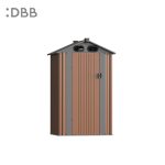 KingSuper series metal garden shed with Gable roof brown gray 4x4ft