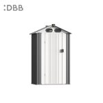 KingSuper series metal garden shed with Gable roof gray beige 4x4ft