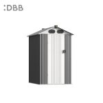 KingSuper series metal garden shed with Gable roof gray beige 4x6ft