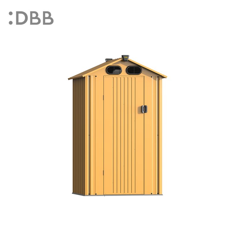 4' X 6'  Metal Sheds Garden Storage Sheds Durable Steel Sheds With Gable Roof For Outdoor Patio Yard 丨Metallic cool grey - Image 8