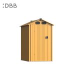 KingSuper series metal garden shed with Gable roof green yellow 4x6ft