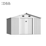 KingSuper series metal garden shed with Gable roof beige 10x10ft
