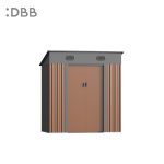 KingSuper series metal garden shed with Pent roof brown black 6x4ft 2