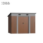 KingSuper series metal garden shed with Pent roof brown black 6x5ft