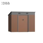 KingSuper series metal garden shed with Pent roof brown black 8x6ft