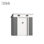 KingSuper series metal garden shed with Pent roof gray beige 6x4ft 1