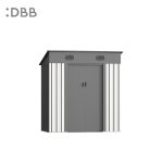KingSuper series metal garden shed with Pent roof gray beige 6x4ft 2 1