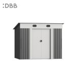 KingSuper series metal garden shed with Pent roof gray beige 6x5ft