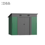 KingSuper series metal garden shed with Pent roof green gray 6x5ft