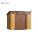 KingSuper series metal garden shed with Pent roof yellow brown 6x5ft