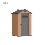 Kingcenter series Intelligent Plastic Sheds with Gable roof Warm brown 4x4ft 1