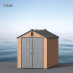 Kingcenter series Intelligent Plastic Sheds with Gable roof Warm brown 6x10ft 4