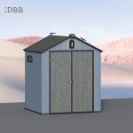 Kingcenter series Intelligent Plastic Sheds with Gable roof blue ashes 6x6ft 2 1