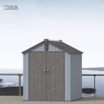 Kingcenter series Intelligent Plastic Sheds with Gable roof blue ashes 6x8ft 4