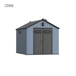 Kingcenter series Intelligent Plastic Sheds with Gable roof blue ashes 8x10ft 2